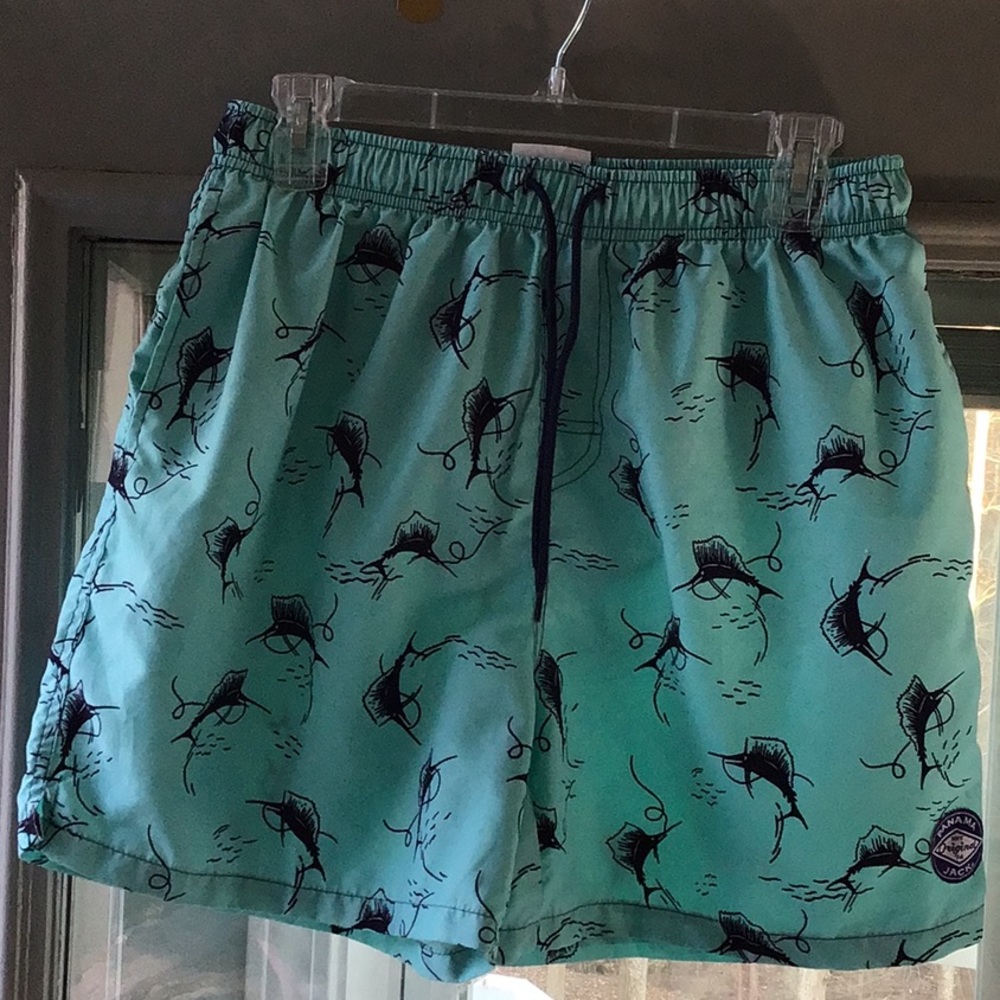 Men’s Panama Jack swim trunks size M- teal and navy